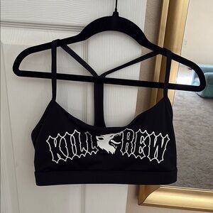 Kill Crew Black Sports Bra with Criss-Cross Back NWOT
